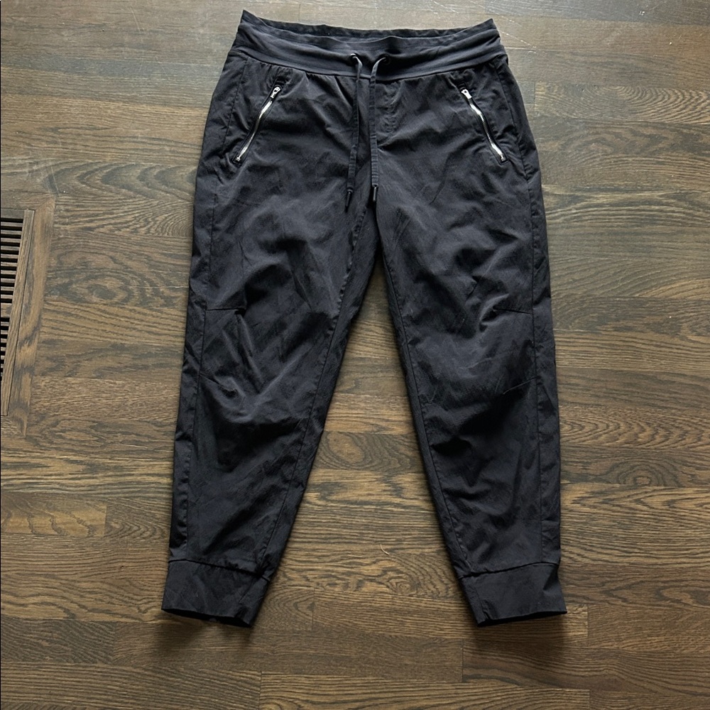 Athleta Black Joggers with Zipper Details